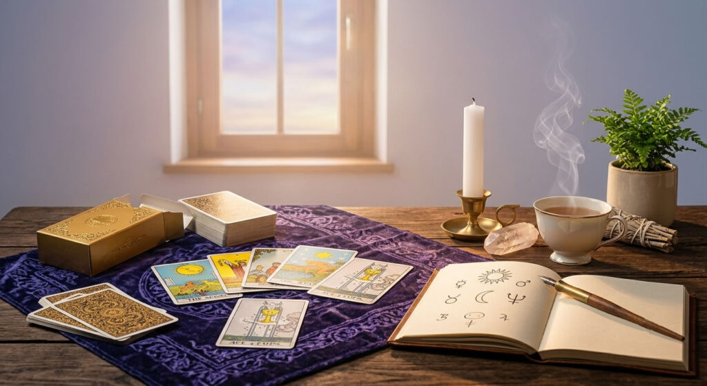 Altar espiritual para tarot